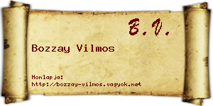 Bozzay Vilmos névjegykártya